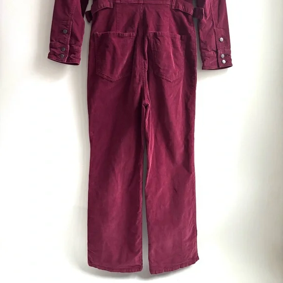 Free People Take Me Out Corduroy Jumpsuit Mulberry Size 4 - Picture 6 of 15